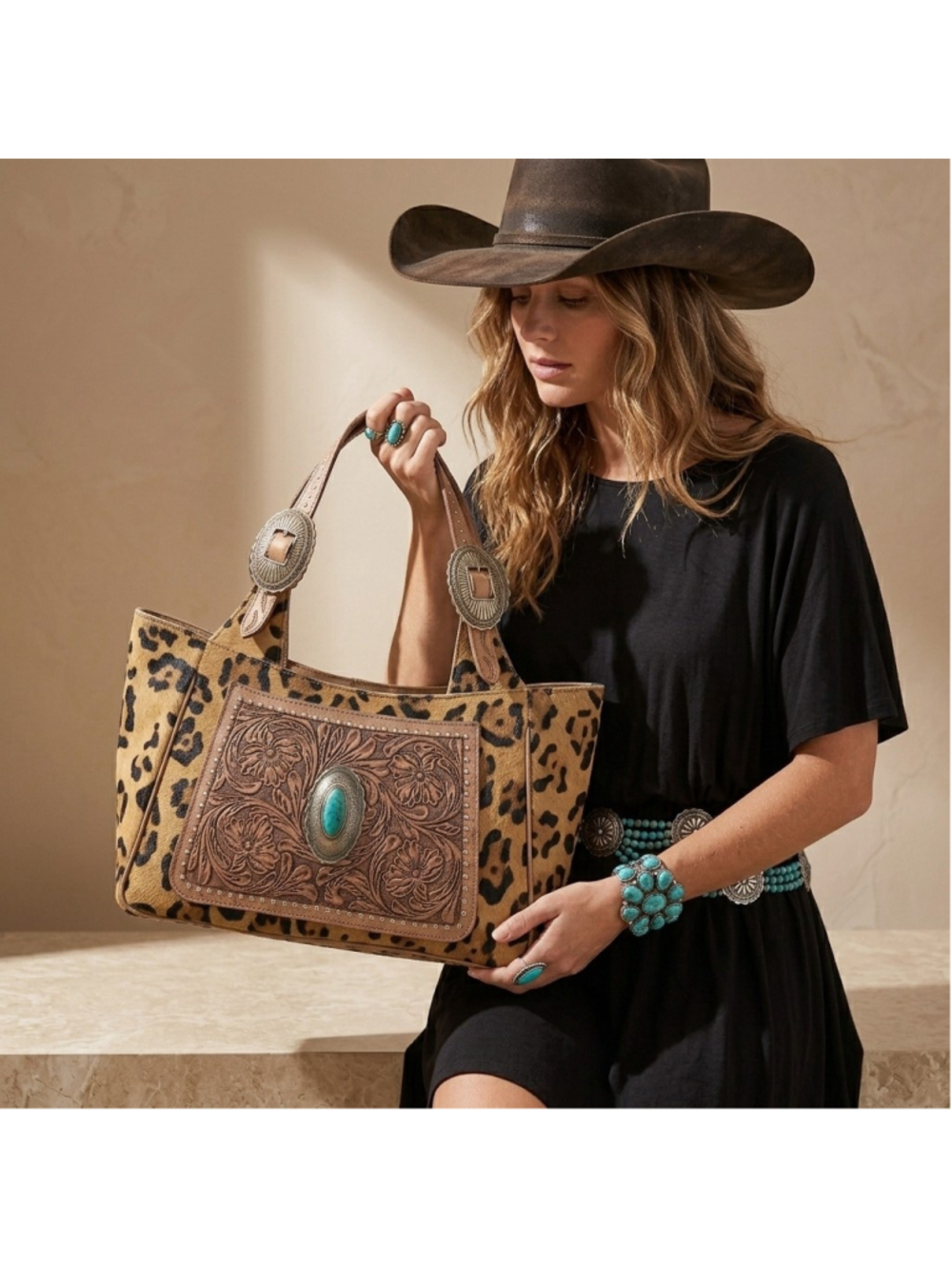 American Darling Western Luxe Wild Leopard Shoulder bag